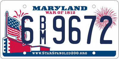 MD license plate 6BM9672