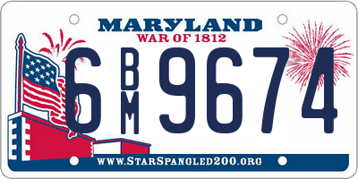 MD license plate 6BM9674