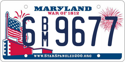 MD license plate 6BM9677