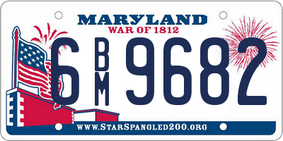 MD license plate 6BM9682
