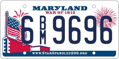 MD license plate 6BM9696