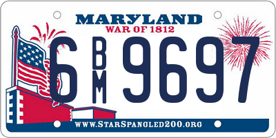 MD license plate 6BM9697