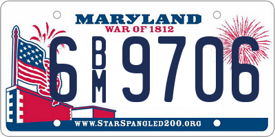 MD license plate 6BM9706