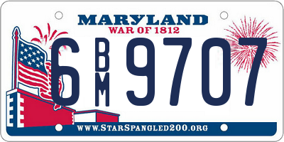 MD license plate 6BM9707