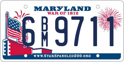 MD license plate 6BM9711