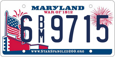 MD license plate 6BM9715