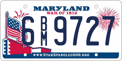 MD license plate 6BM9727