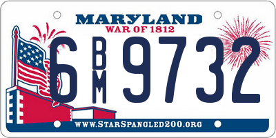MD license plate 6BM9732