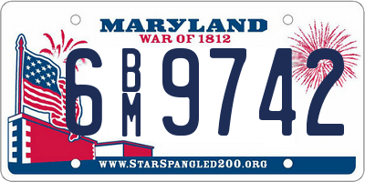 MD license plate 6BM9742