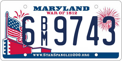MD license plate 6BM9743