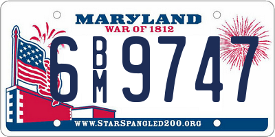 MD license plate 6BM9747