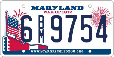MD license plate 6BM9754