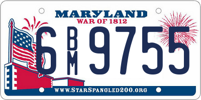MD license plate 6BM9755