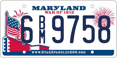 MD license plate 6BM9758