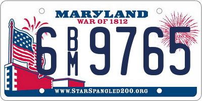 MD license plate 6BM9765