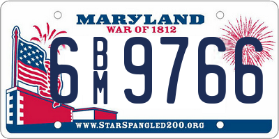 MD license plate 6BM9766