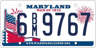 MD license plate 6BM9767
