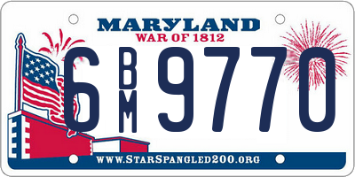 MD license plate 6BM9770