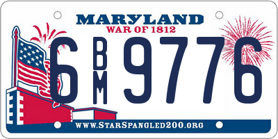 MD license plate 6BM9776