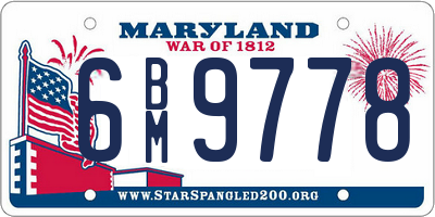 MD license plate 6BM9778