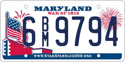 MD license plate 6BM9794