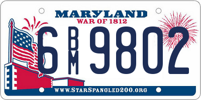 MD license plate 6BM9802