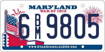 MD license plate 6BM9805