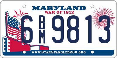 MD license plate 6BM9813