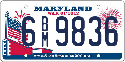 MD license plate 6BM9836