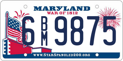 MD license plate 6BM9875