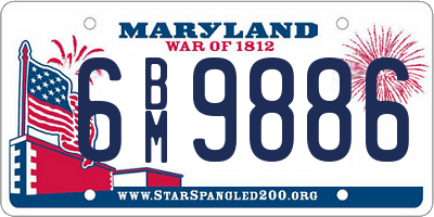 MD license plate 6BM9886