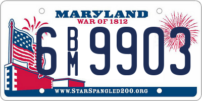 MD license plate 6BM9903