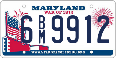 MD license plate 6BM9912