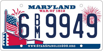 MD license plate 6BM9949
