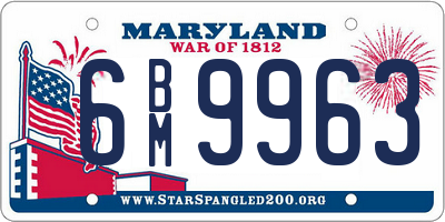 MD license plate 6BM9963