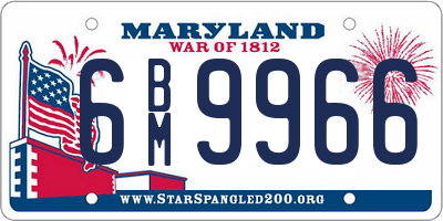 MD license plate 6BM9966