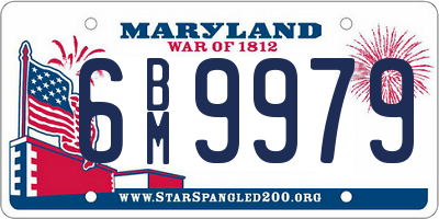 MD license plate 6BM9979