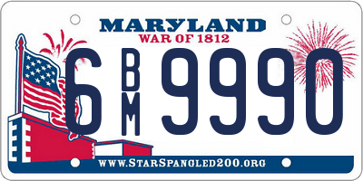 MD license plate 6BM9990