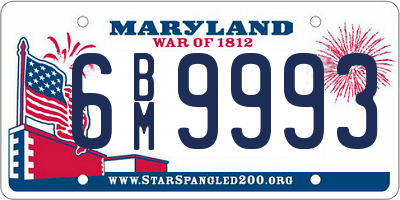 MD license plate 6BM9993