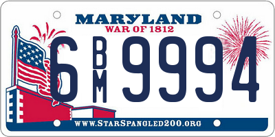 MD license plate 6BM9994