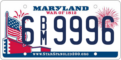 MD license plate 6BM9996