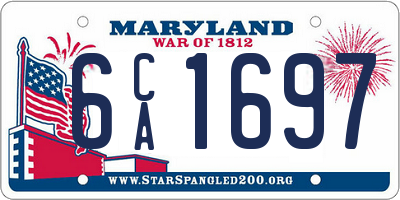 MD license plate 6CA1697