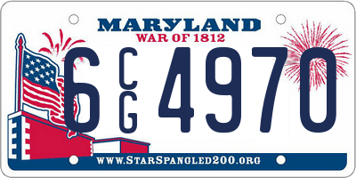 MD license plate 6CG4970