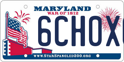 MD license plate 6CH0XC