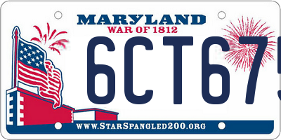 MD license plate 6CT675