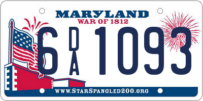 MD license plate 6DA1093