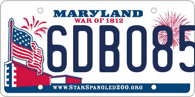 MD license plate 6DBO856