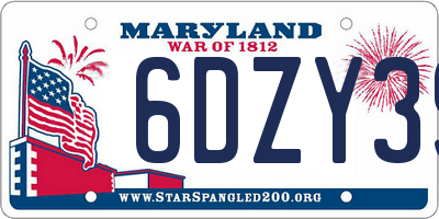 MD license plate 6DZY39