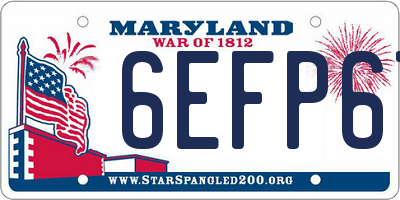 MD license plate 6EFP67