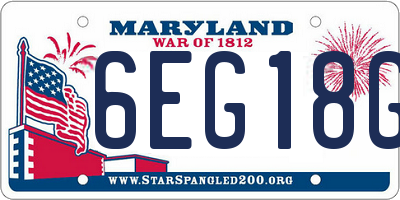 MD license plate 6EG18GG